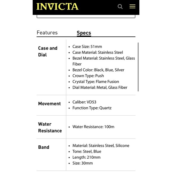 Invicta S1 Rally Men's 51mm Blue Carbon Fiber Chronograph Silicone Watch 24223 - Picture 2 of 5